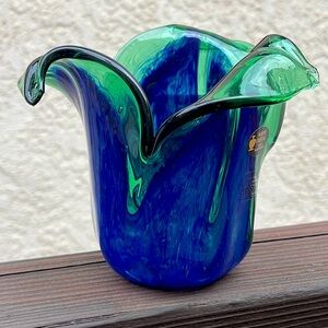 NEW Murano Italy pulled blown glass decorative bowl